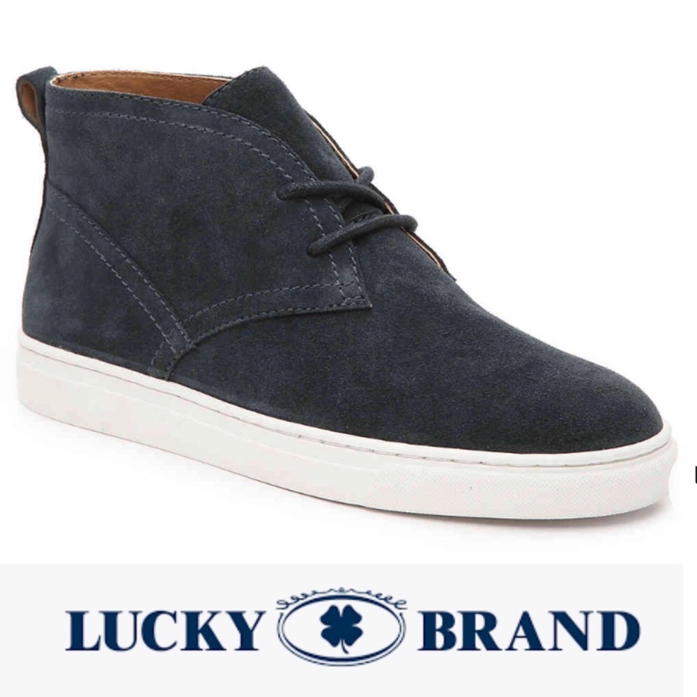 Lucky Brand Women’s Lorelle Mid Top Sneaker, Dark Lagoon Blue. Size 6.5 lace up